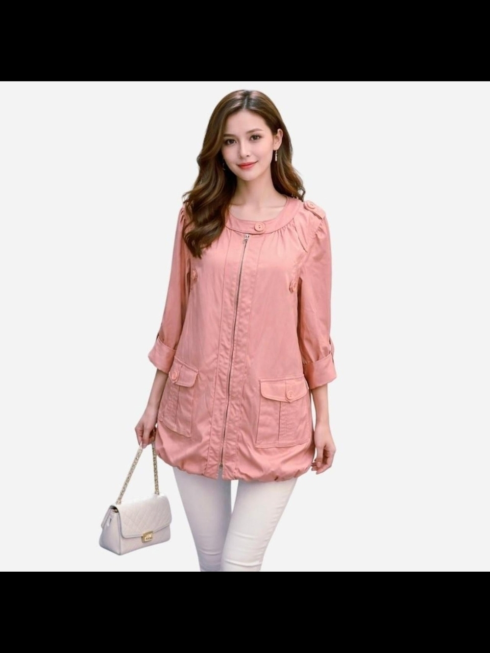 I.N.C Light Pink Casual Zip Front Jacket NWT Size Large